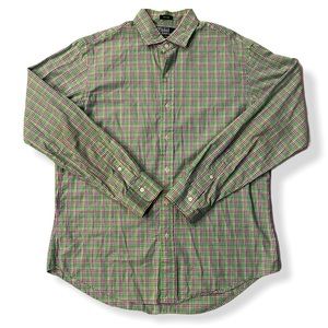 Polo Ralph Lauren Button Shirt Green Plaid Large